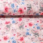 Jersey Pique - Super Stretch Blumen Beige