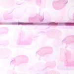 Sweat d′été bio - French Terry Mélange de formes Blanc Violet Structure bouclée