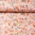 Bio Sommersweat - French Terry Blumengarten Altrosa Schlingenstruktur