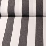 Tissu d´extérieur - Grosses rayures - Revêtement téflon Blanc noir-0