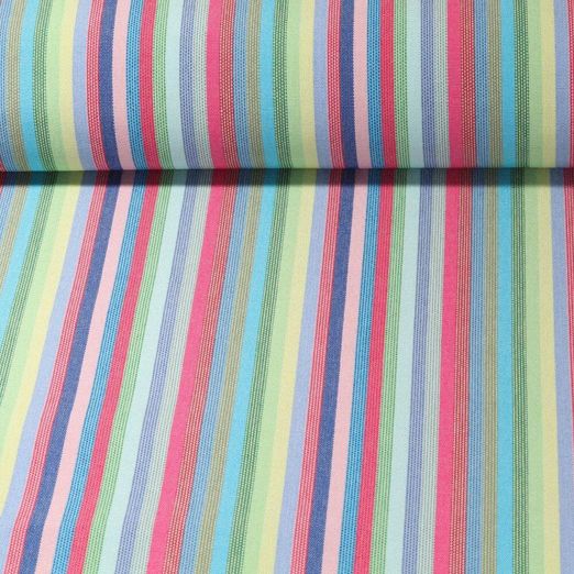 Tissu d´extérieur Rayures - Revêtement téflon Rayures multicolores Lime