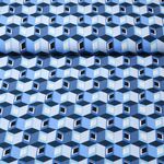 Viscose - Motif géométrique Bleu