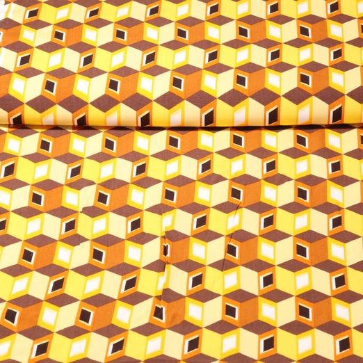 Viscose - Motif géométrique Jaune