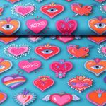 Økologisk lærred - Hamburger Liebe - Love Letters Blue