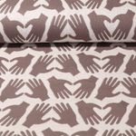 Sweat - Hamburger Liebe Jacquard Love Letters Hand On Heart Ecru Brun mélange