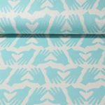 Sweat - Hamburger Liebe Jacquard Love Letters Hand On Heart Ecru Bleu mélange