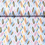 Jersey - Bunte Blätter Hellblau