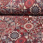 Gobelin - Mandala de fleurs - Beige Rouge-0