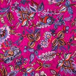 Viskosejersey – Blüten und Blätter Fuchsia