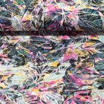 Viskosejersey - Blätter Schwarz