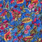 Viskosejersey - Blüten und Blätter Royalblau