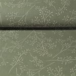 Canvas - Zweiglein Leinenlook Grün Weiß