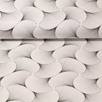 Beschichtete Baumwolle - 3D-Blätter Weiß Schwarz