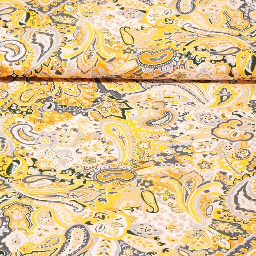 Viscose - Paisley Fleurs Jaune