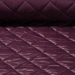 Gesteppter Jackenstoff - Rauten Aubergine 65mm Wattiert