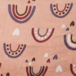 Fleece - Kuschelfleece Doubleface Regenbogen und Herzen Rosa