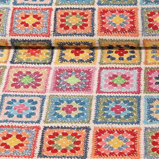 Tapisserie - Couverture au crochet de grand-mere Beige Multicolore