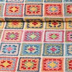 Gobelin - Oma Häkelpatches Beige Multicolor