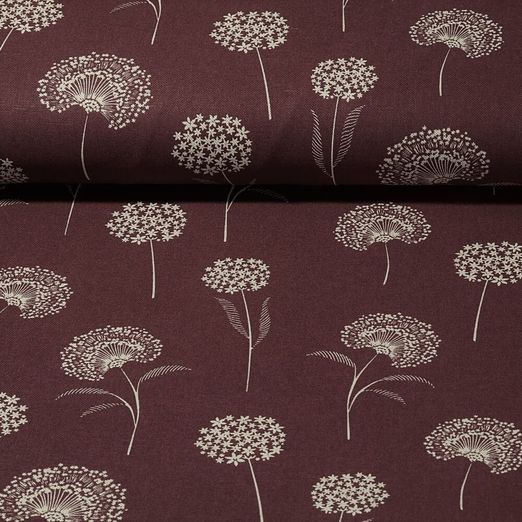 Canvas - Pusteblumen Leinenlook Aubergine