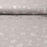 Jersey - Baufahrzeuge Foliendruck Grau Melange Silber Garngefärbt