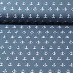 Baumwolle Popeline - Große Anker Blau