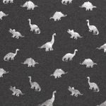 Jersey - Dinosaure Impression Feuille Anthracite Argenté Teint Fil Jersey - Dinosaure Impression Feuille Anthracite Argenté Teint Fil