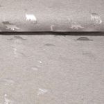 Jersey - Dinosaurier Foliendruck Grau Melange Silber Garngefärbt