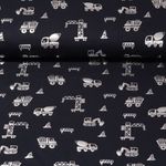 Jersey - Baufahrzeuge Foliendruck Navy Silber Garngefärbt