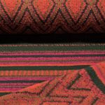 Mantelstoff - Rauten und Streifenstrick Orange Angeraut