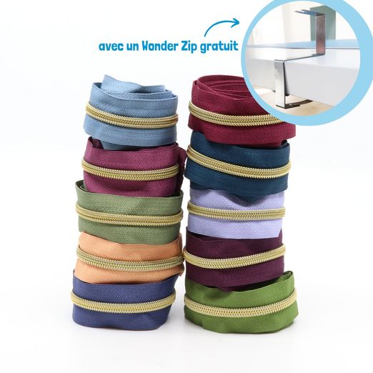 DORÉ - Fermetures éclair métallisées 6,5mm - Lot de 10 SOFT