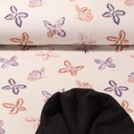 Softshell - Digitaldruck Schmetterlinge Ecru