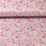 Polaire Minky - Impression numérique Fleurs et arc en ciel Rose