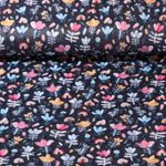 Polaire Minky - Impression numérique Fleurs et arc en ciel Bleu