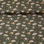 Baumwolle Popeline - Hundegesichter Grün