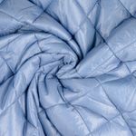 Tikkivuoritettu takikangas - vaaleansininen timanttikuvio 65mm toppaus