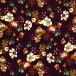 Viscose - satin med digitalt blomtryck Bordeaux Viscose - satin med digitalt blomtryck Bordeaux