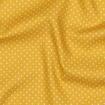 Baumwolle Popeline - Punkte Ocker Weiß