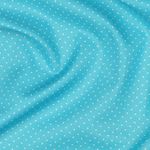 Baumwolle Popeline - Punkte Türkis Weiß