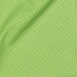 Baumwolle Popeline - Punkte Lime Weiß