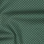 Baumwolle Popeline - Punkte Dunkelgrün Weiß