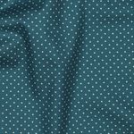 Baumwolle Popeline - Punkte Petrol Weiß