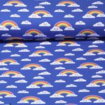 Sweat d'été - French Terry Nuages et arcs-en-ciel Bleu Structure à boucles