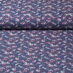 Sanetta Jersey - Kleine Blümchen Blau Garngefärbt