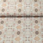 Baumwoll Canvas - Digitaldruck Geo Muster Hellbraun