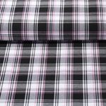 Tissus pour pantalons - Bengaline Carreaux Noir Rose