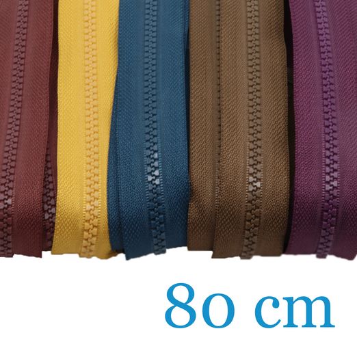 Fermetures éclair pour vestes Séparables 80cm - Lot de 5 pièces 