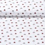 Popeline de coton - Petits arcs-en-ciel Blanc Sable