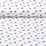 Popeline de coton - Petits arcs-en-ciel Blanc Rose