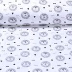 Mousseline de coton bio - Lions Blanc Structure lisse