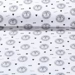 Bio Baumwoll Musselin - Löwen Off White Glatte Struktur